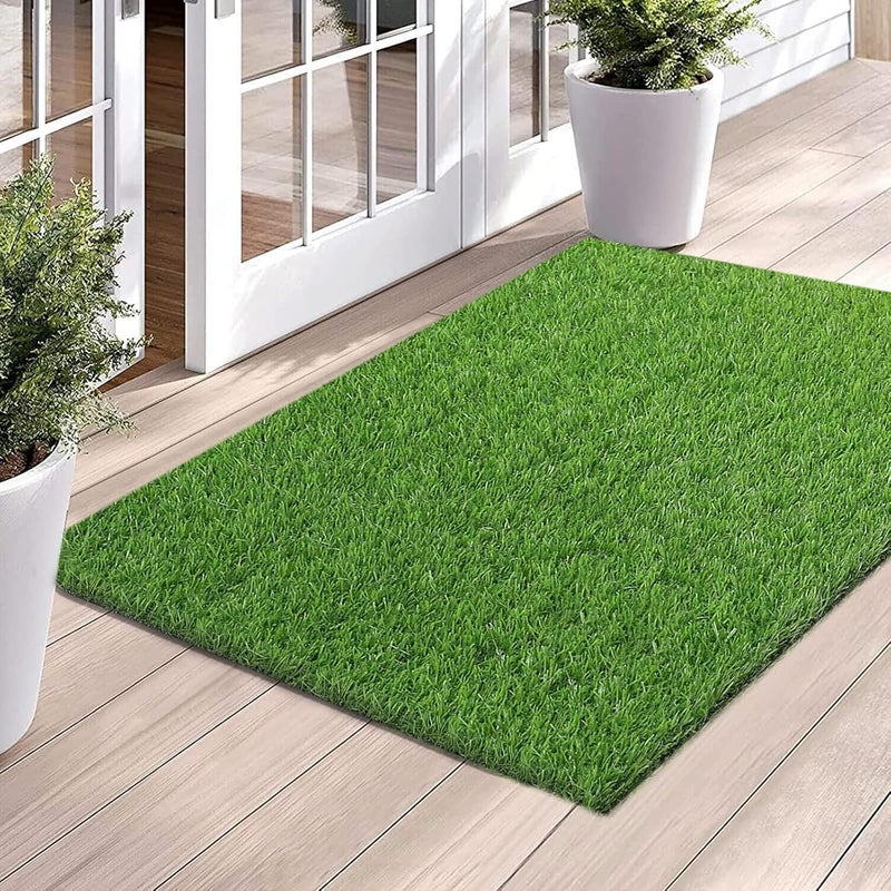 Bsmathom Artificial Grass Rug Indoor Outdoor Rug, Professional Dog Potty Training Rug, Fake Grass Rug Synthetic Grass Mat Door Mats with Drainage Holes for Balcony Patio Garden (39.3 x 31.5Inch) - Image 1